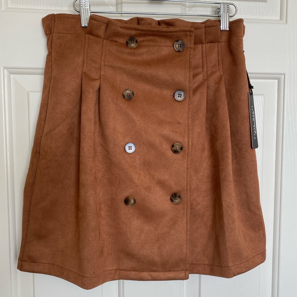 Brown Button Up Skirt NWT